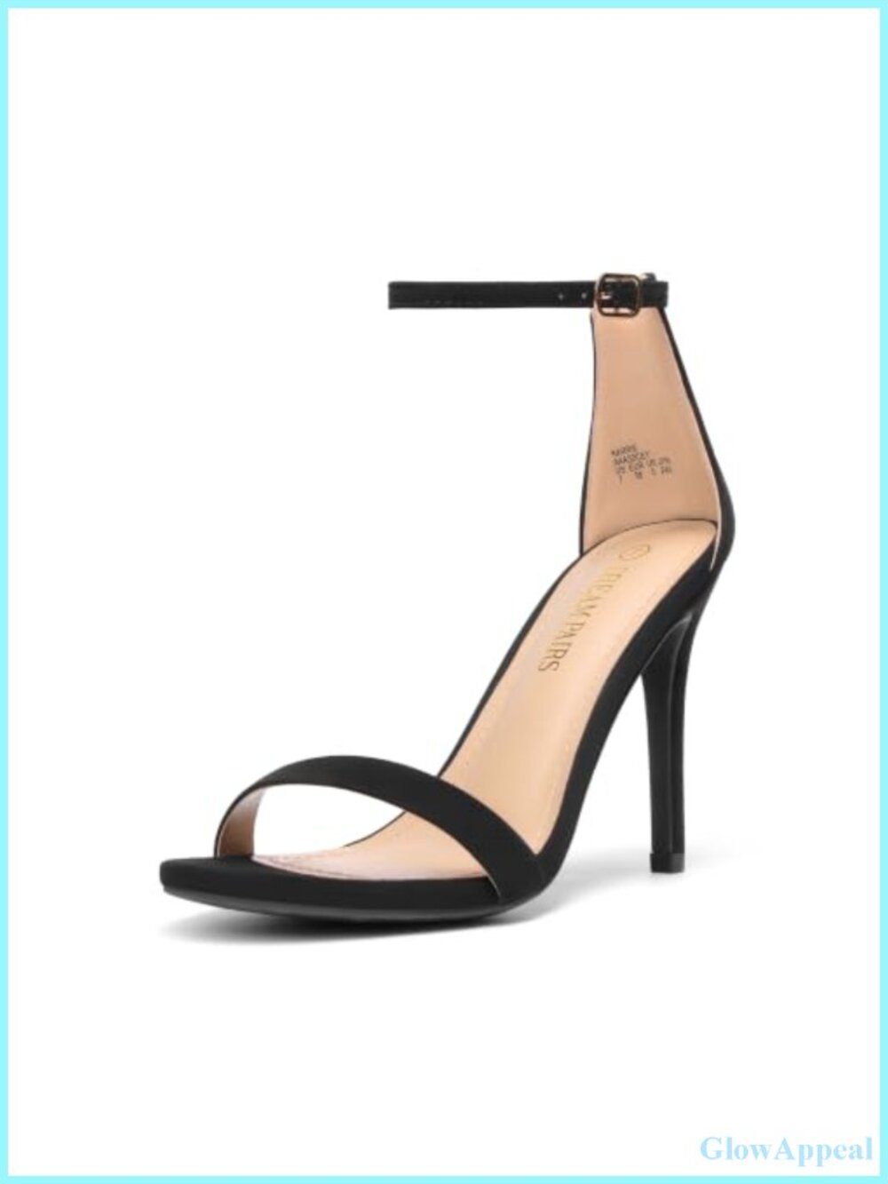 Women's Stiletto Heeled Sandals Floral Ankle Strap Faux Leather